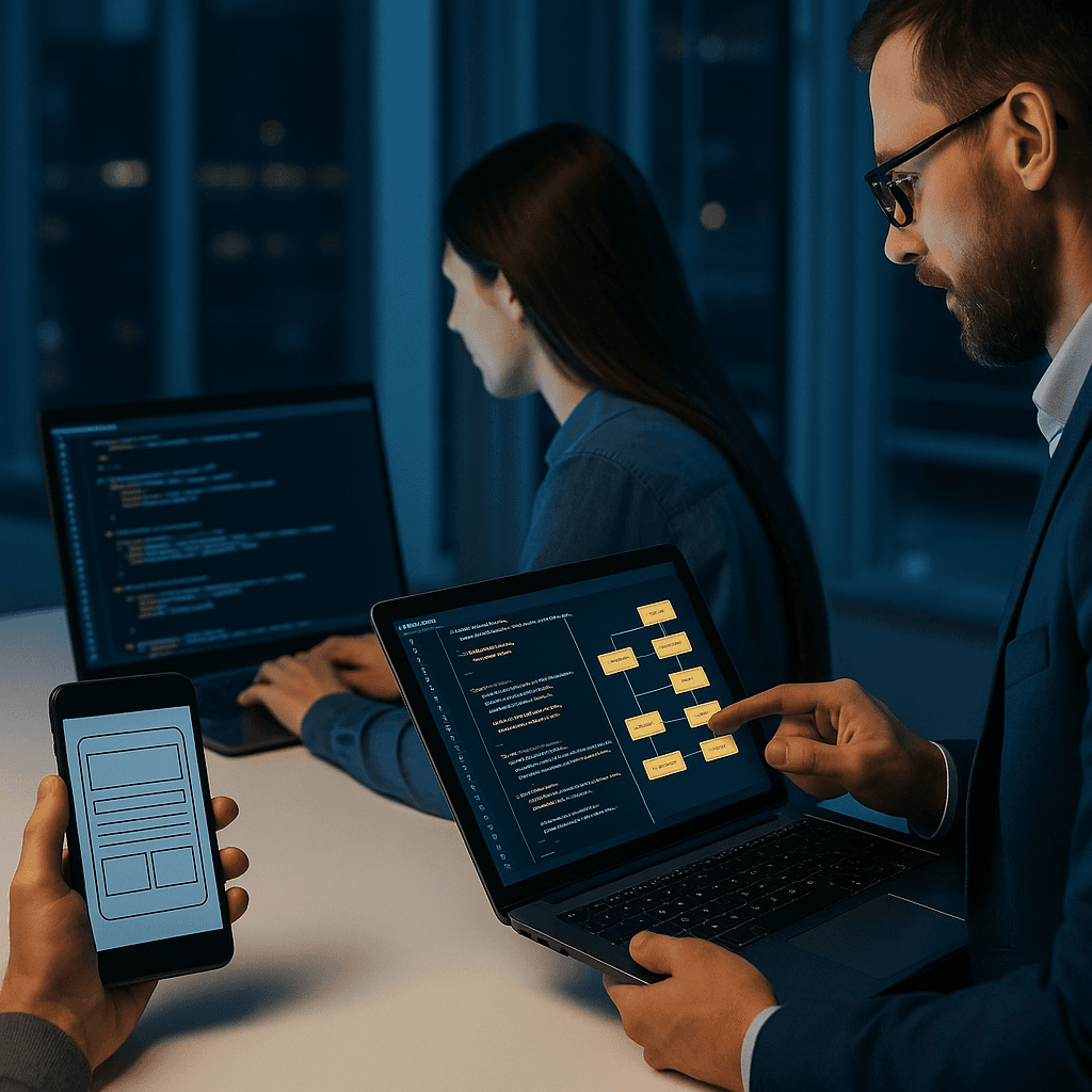 Detailed view of app development process